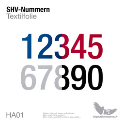 Image de SHV-Nummern aus Textilfolie