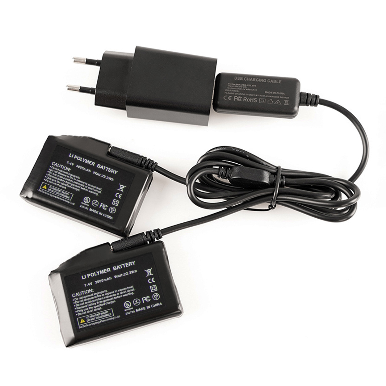 Picture of 7,4 V 3.000 mAh Li-Po-Akkus inkl. Dual-Ladegerät mit EU-Stecker