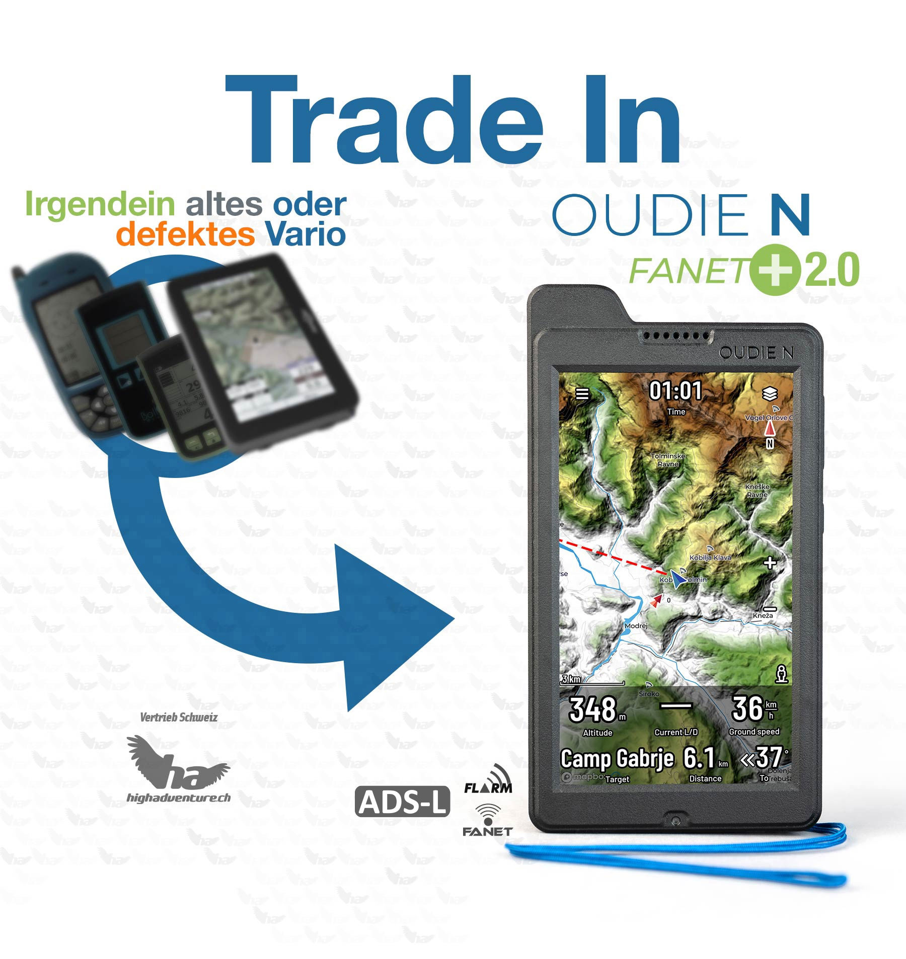 Trade In irgendein altes oder defektes Vario > Oudie N Fanet+ 2.0